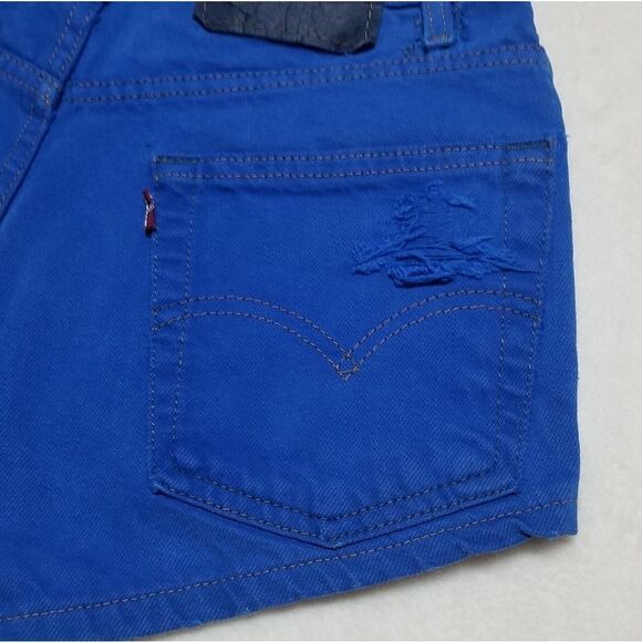 Vintage Y2K Levi's Relaxed Blue Distressed High Waisted Micro Mini. Shorts - Picture 9 of 14